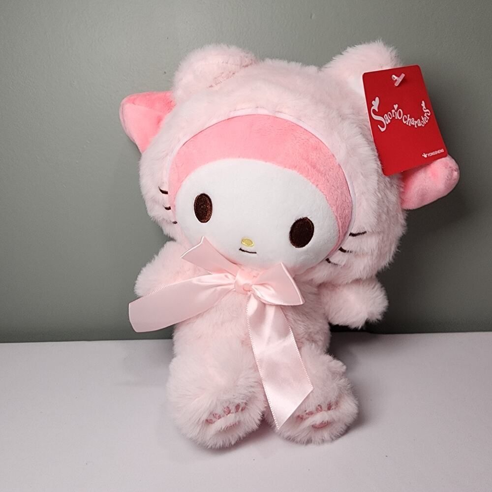 Sanrio Characters My Melody Plush Toy Stuffed Kitten Cat Pink Costume Yongsheng